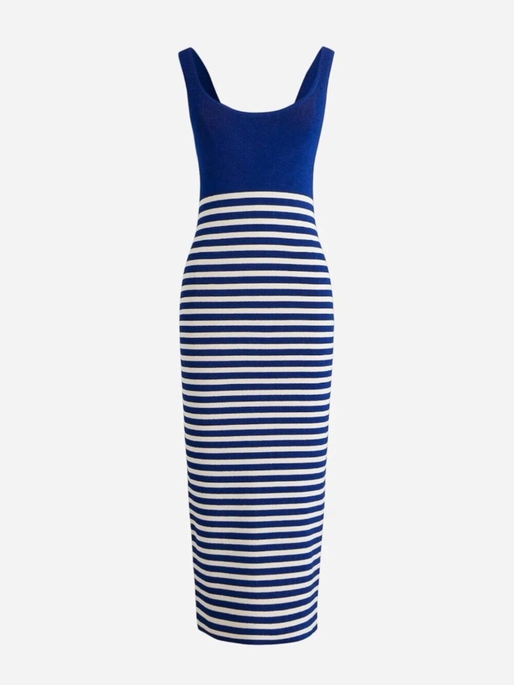 J.Crew Blue White Striped Stretch Knit Bodycon Midi Dress S| Nautical Minimalism - Picture 12 of 16